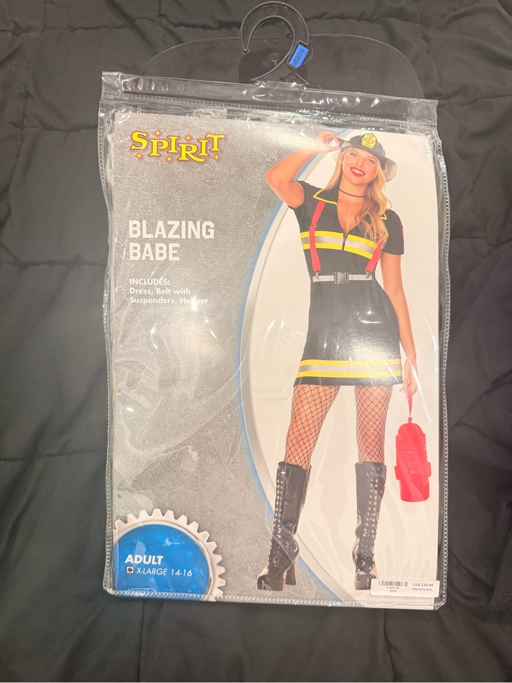 Woman Firefighter Costume - Black with Yellow Accents